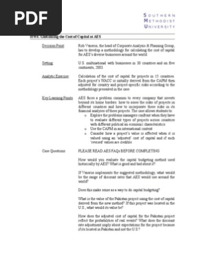 globalizing the cost of capital and capital budgeting at aes scribd globalizing the cost of capital and capital budgeting at aes case analysis